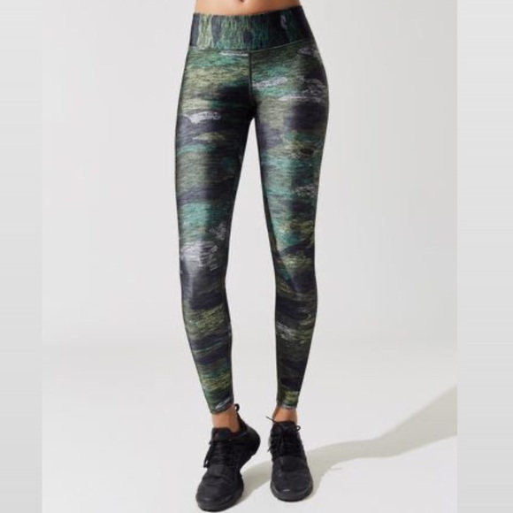 Terez Pants - Terez Heathered Camouflage Green Pattern Leggings